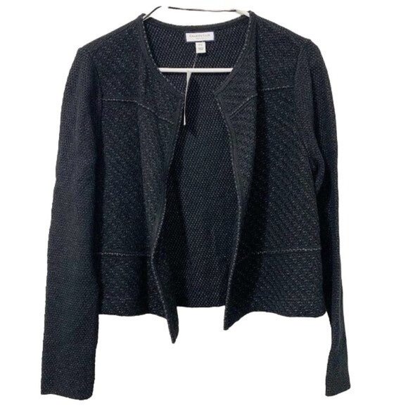 NEW Charter Club Petite Metallic Cropped Jacket - Size Large (Petite) - Picture 1 of 4